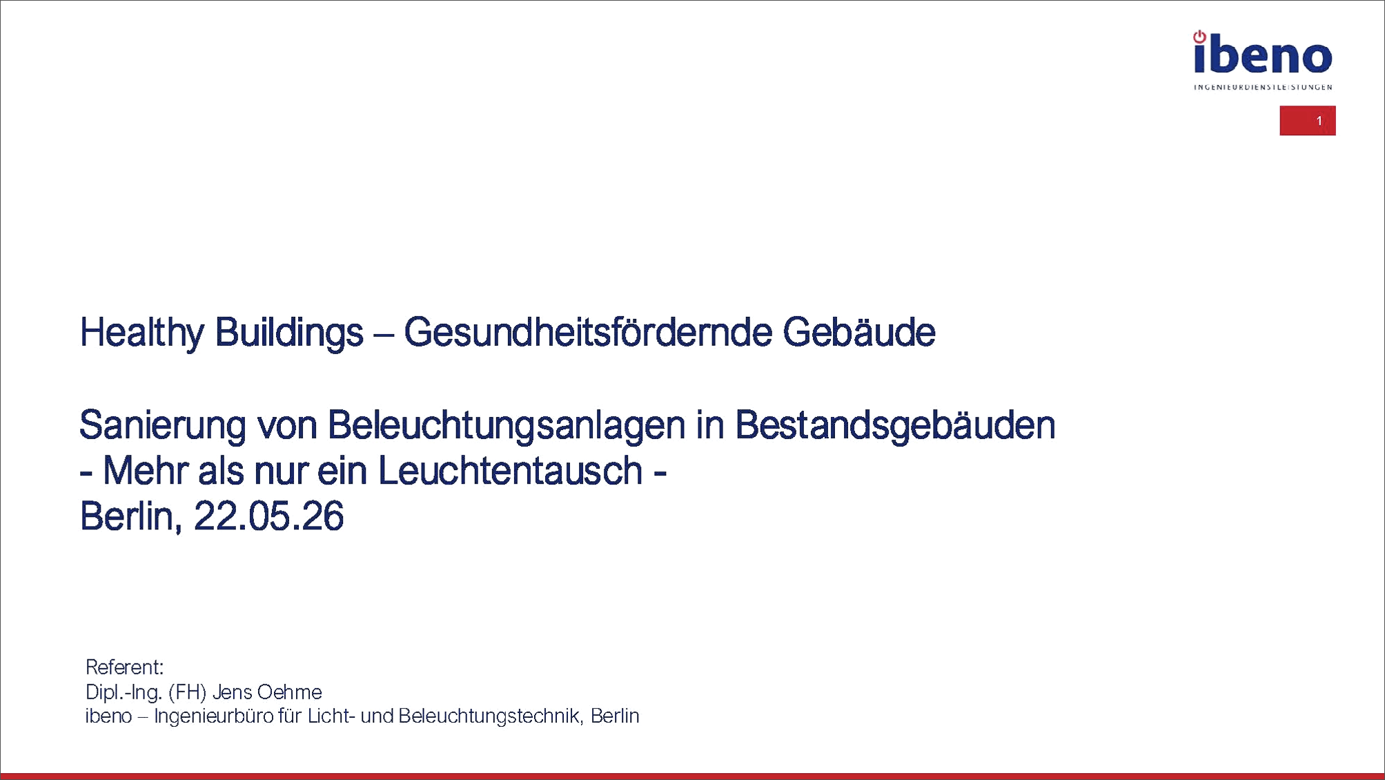 Healthy Buildings – Beleuchtung